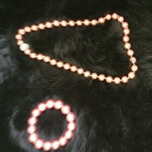 Pink Pearl Necklace and Bracelet Set. These Are Two Different Variations Of Pink